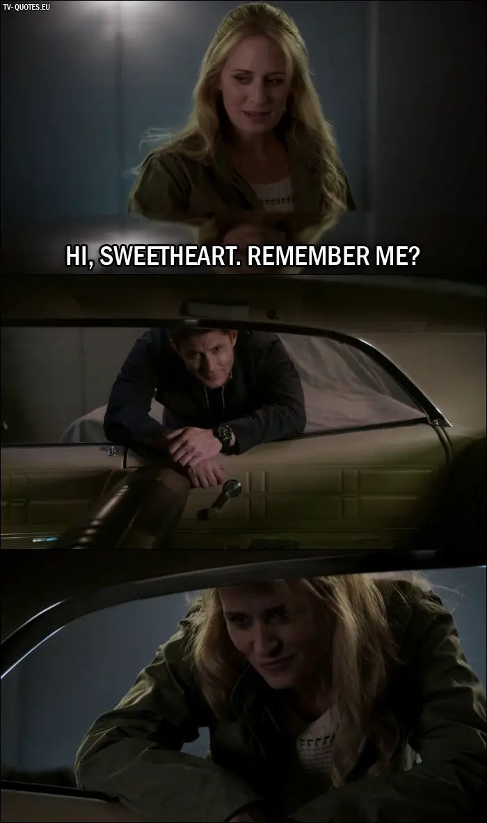 Supernatural quote from 12x01 - Mary Winchester (to Baby): Hi, sweetheart. Remember me?