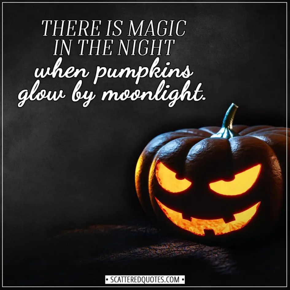 Halloween Quotes - There is magic in the night when pumpkins glow by moonlight. - Unknown