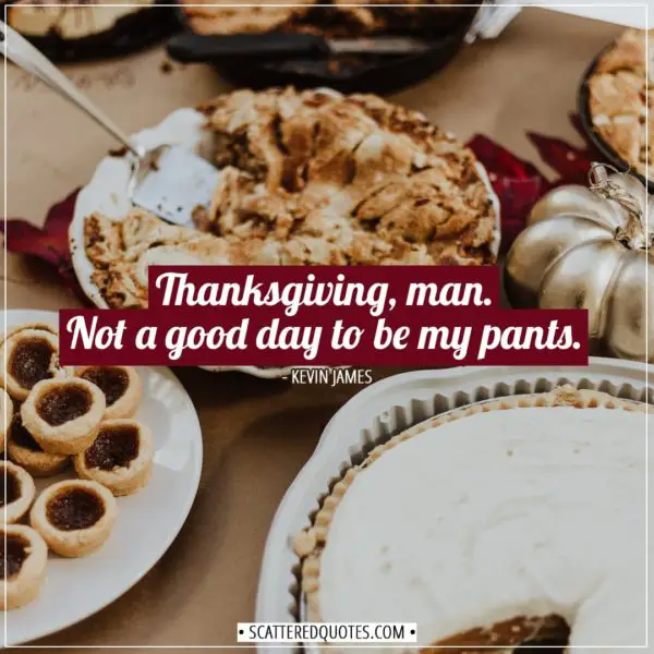 Thanksgiving Quotes | Thanksgiving, man. Not a good day to be my pants. - Kevin James