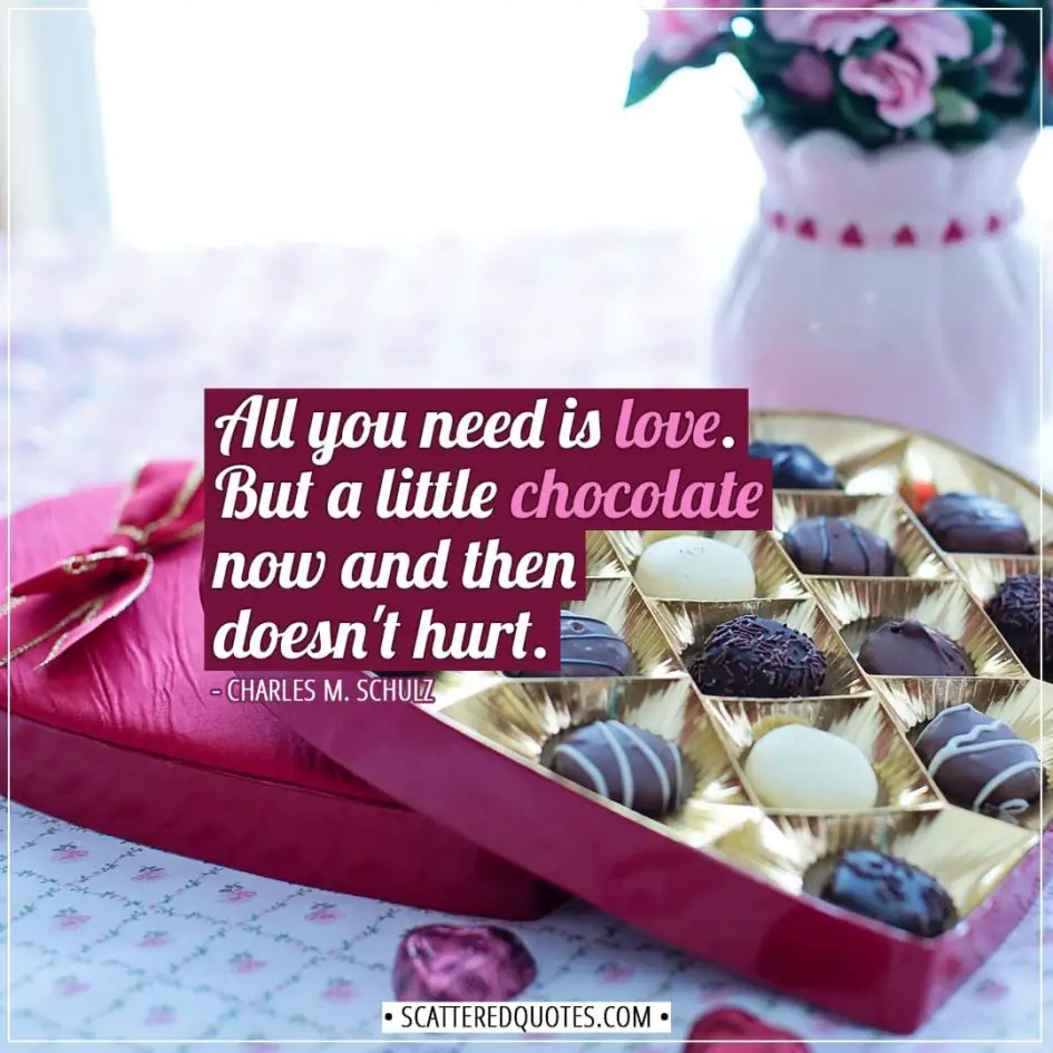 Valentine's Day Quotes | All you need is love. But a little chocolate now and then doesn't hurt. - Charles M. Schulz