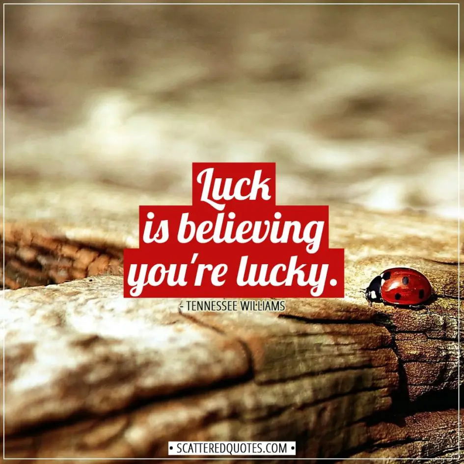 Luck Quotes | Luck is believing you're lucky. - Tennessee Williams
