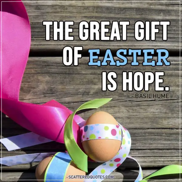 Easter Quotes | The great gift of Easter is hope. - Basil Hume