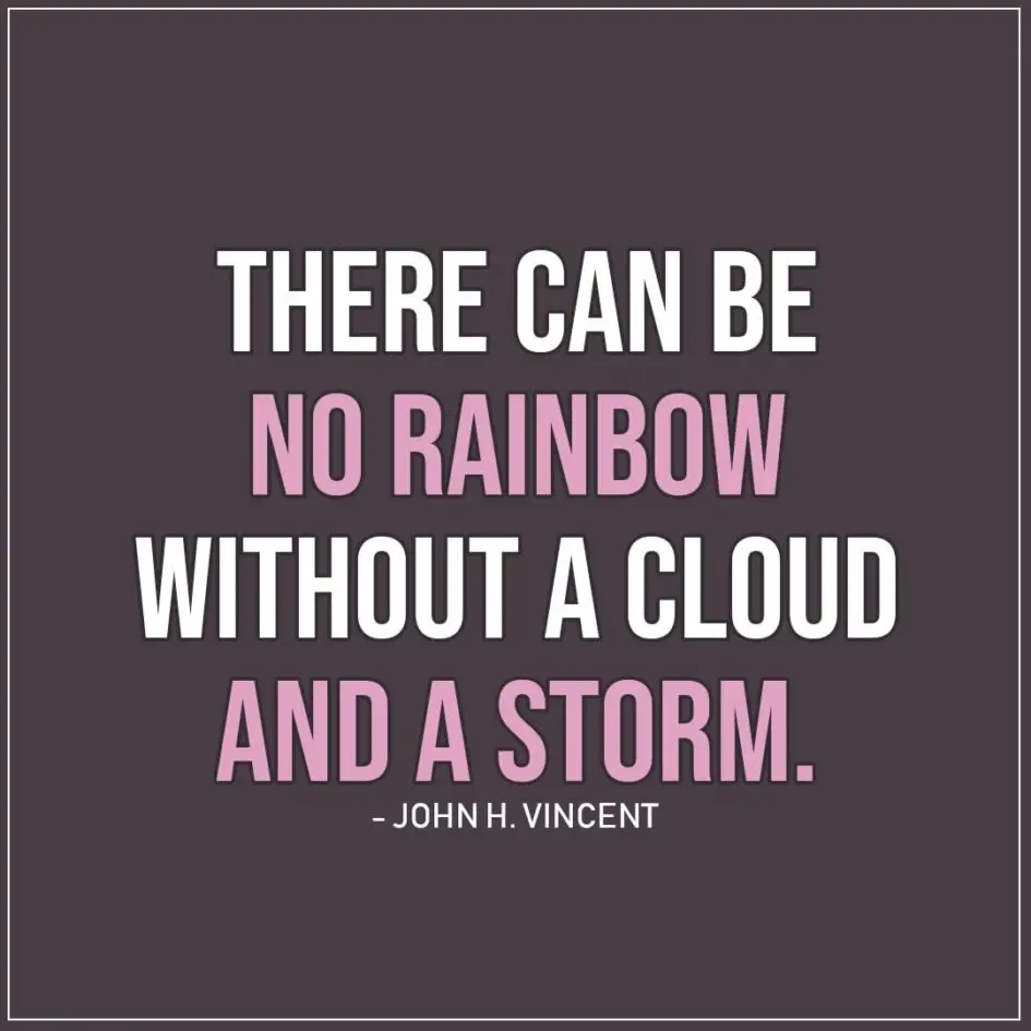 Sad Quote | There can be no rainbow without a cloud and a storm. - John H. Vincent
