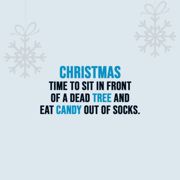 Christmas Quotes | Christmas - Time to sit in front of a dead tree and eat candy out of socks. - Unknown