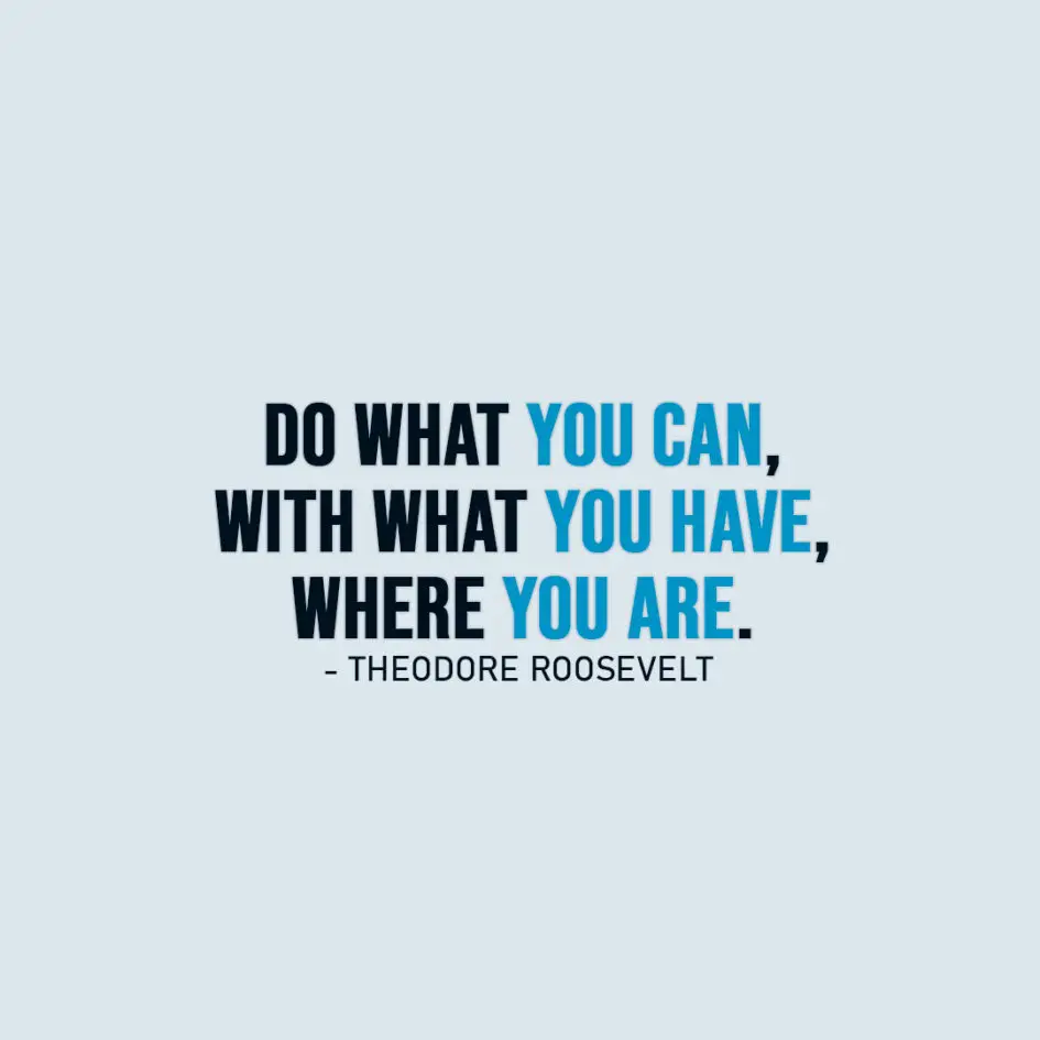Famous Quote | Do what you can, with what you have, where you are. - Theodore Roosevelt