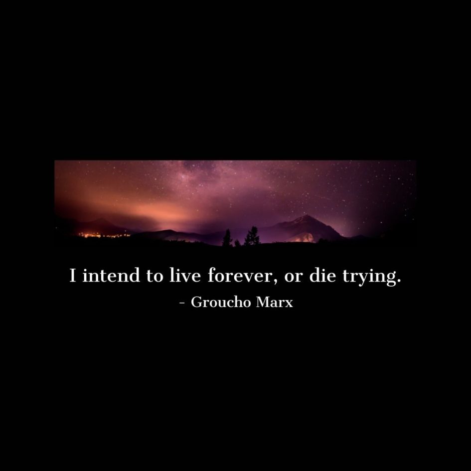 Quote about Death | I intend to live forever, or die trying. - Groucho Marx