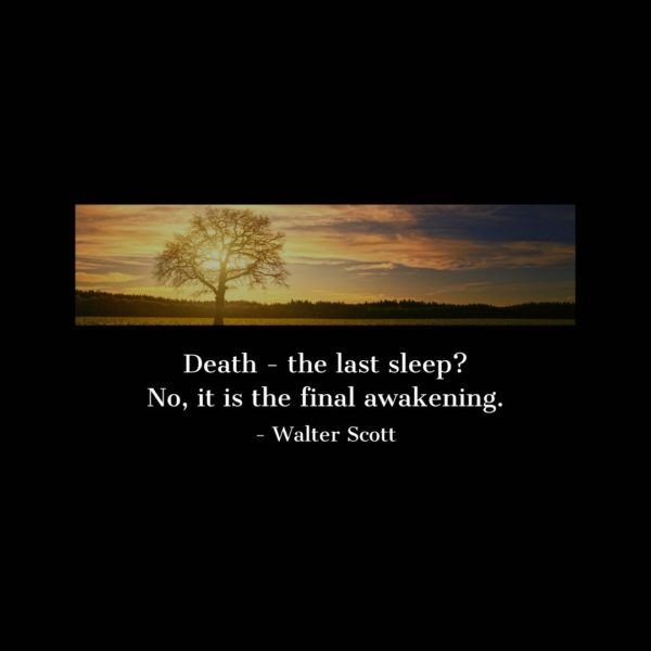 Quote about Death | Death - the last sleep? No, it is the final awakening. - Walter Scott