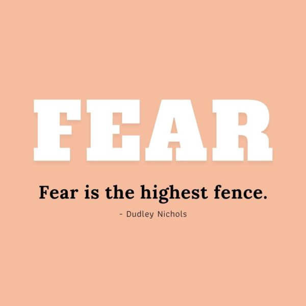Quote about Fear | Fear is the highest fence. - Dudley Nichols