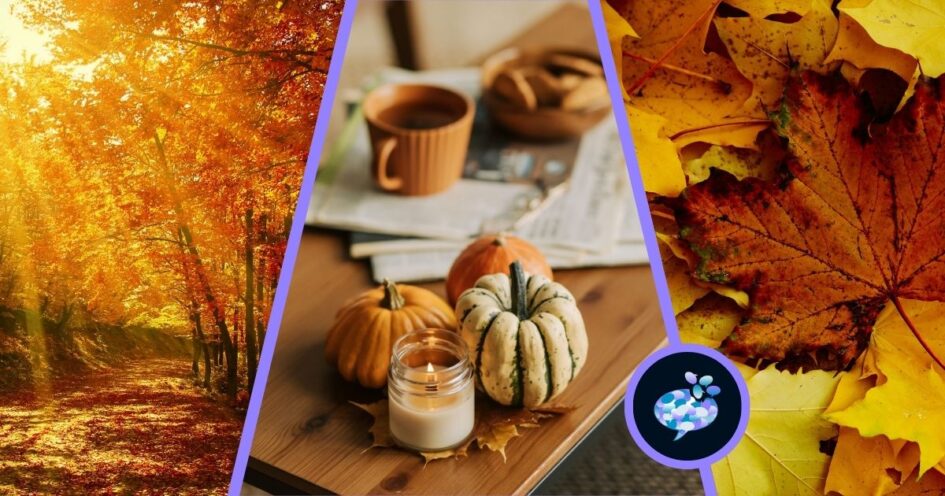 November Quotes - Image showcasing Fall themed images to represent November