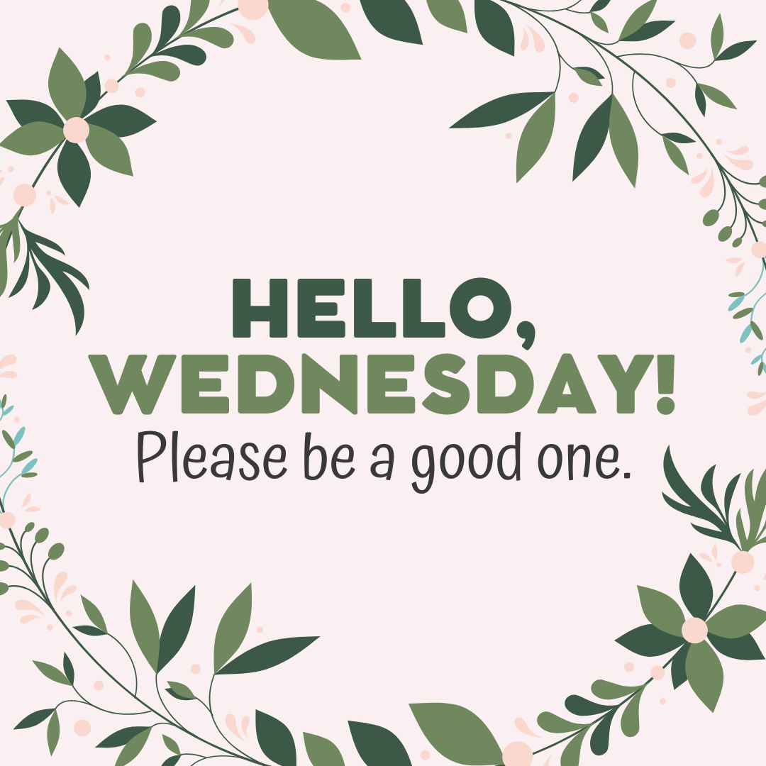 Wednesday Quotes: Hello Wednesday – Please be a good one.