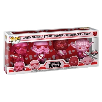 4-Pack Darth Vader - Stormtrooper - Chewbacca - Yoda - Star Wars Valentines - Star Wars Funko Pop Figures
