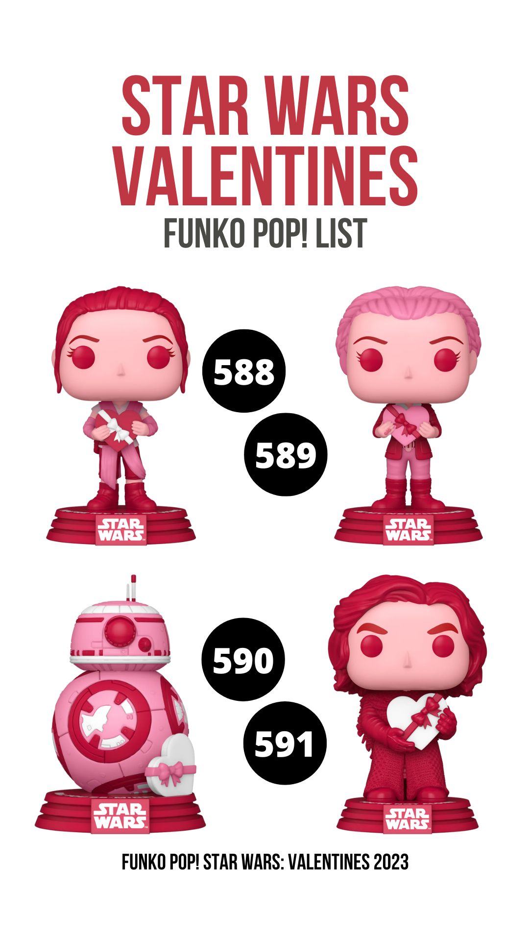 Star Wars Funko Pop Valentines List of Figures 2023