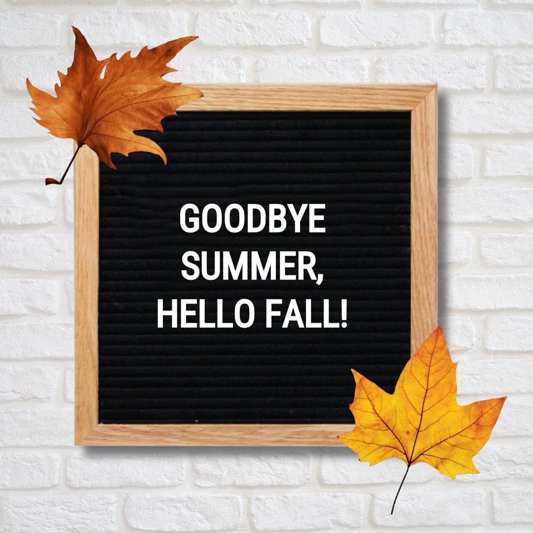End of Summer Letter Board Quotes: "Goodbye summer, hello fall!"