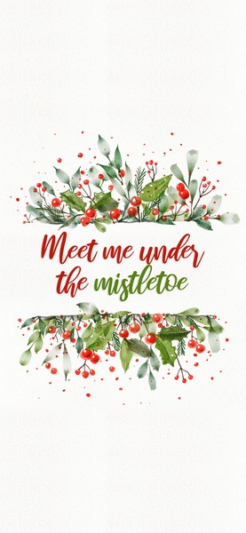 Christmas Wallpaper with Quote: "Meet me under the mistletoe."