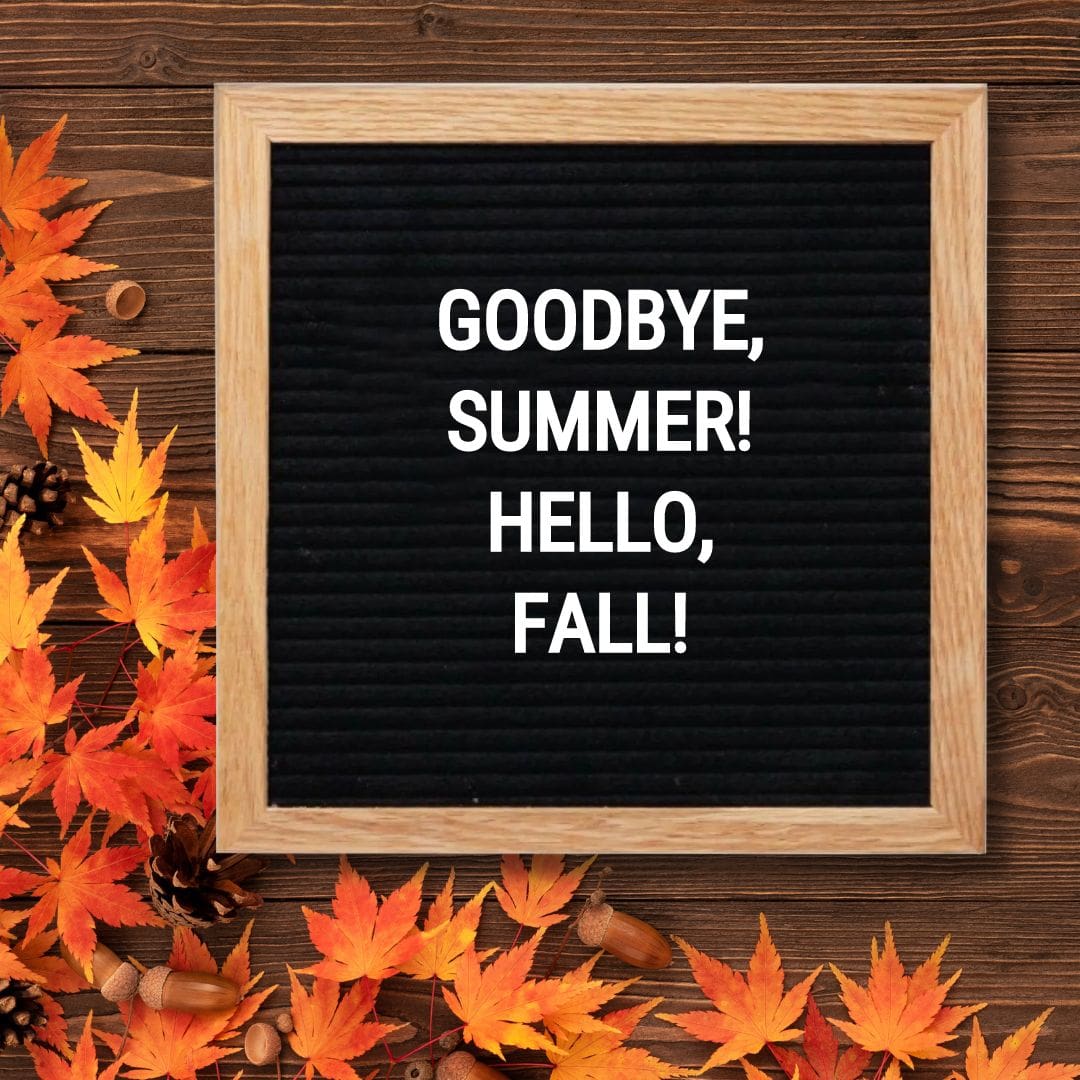 Fall Letter Board Quotes - Quote about Fall: "Goodbye, Summer! Hello, Fall!"