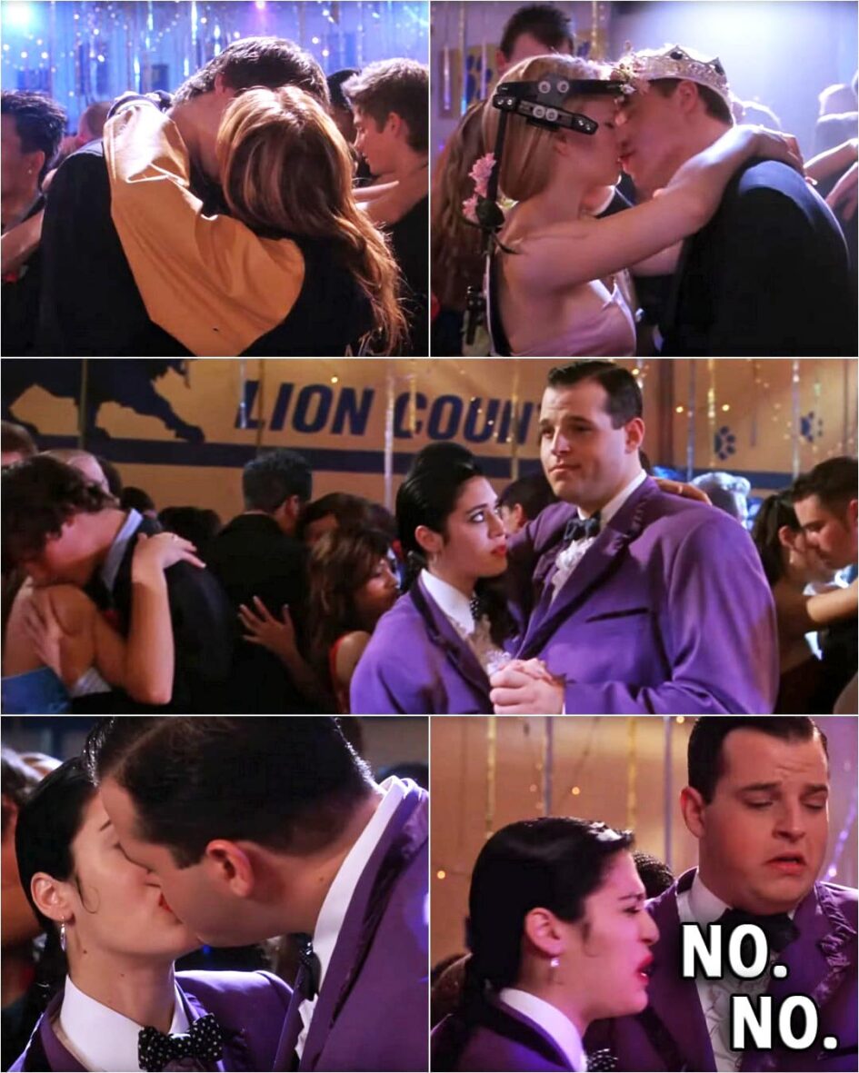 Quote from the movie Mean Girls | (Everyone is happy, dancing and kissing... Damian and Janis are dancing, noticing the atmosphere and kiss...) Damian Leigh: No. Janis Ian: No. (They make a disgusted face and go their own way...)